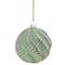 4" Green and Gold Glass Ball Christmas Ornament